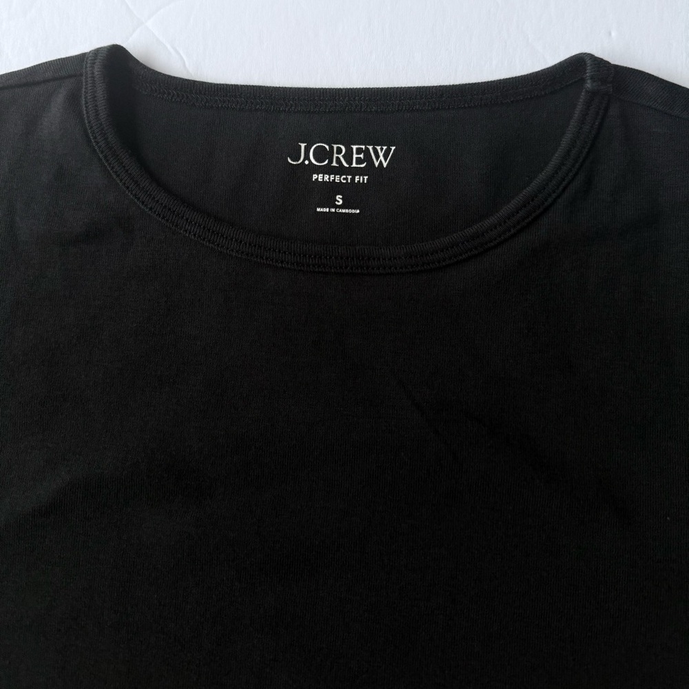 J. Crew New Perfect-Fit Short-Sleeve T-Shirt Black Size S - Picture 3 of 6